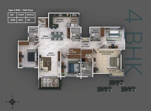 Floor Plan in  Apartment at Keya Around The Life, Whitefield – for Rent