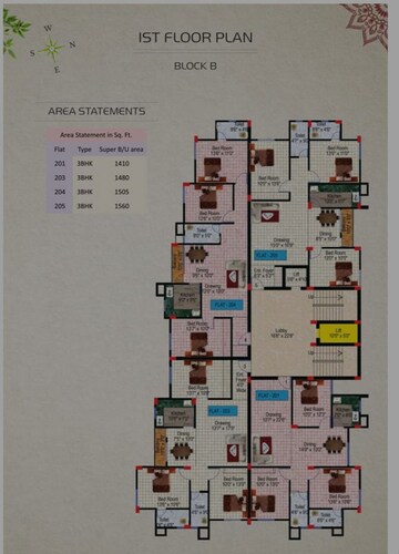 Floor Plan in 3 BHK Apartment at Morabadi – for Sale