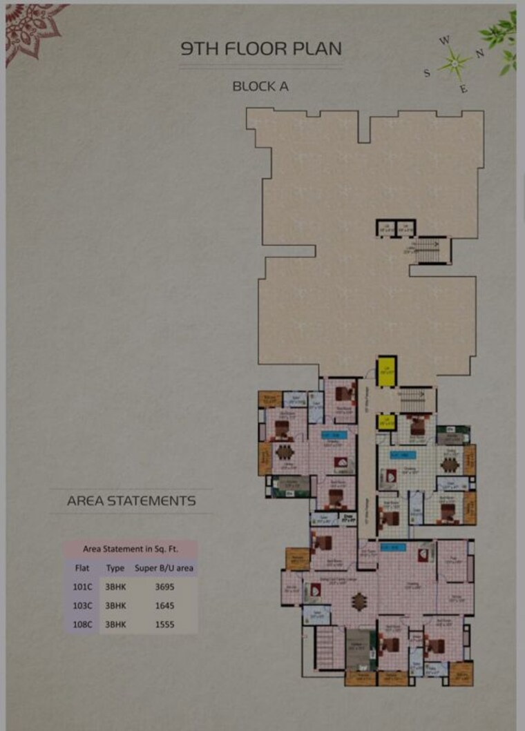 Floor Plan, morabadi 3 Bedroom 1665 Sq.Ft. Apartment In Morabadi Ranchi 9777697