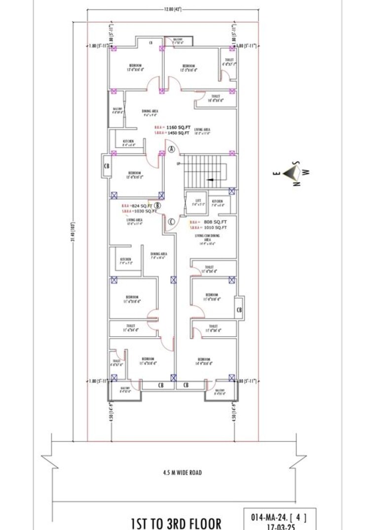 Floor Plan, ahom gaon 2 Bedroom 1010 Sq.Ft. Apartment In Ahom Gaon Guwahati 9778710
