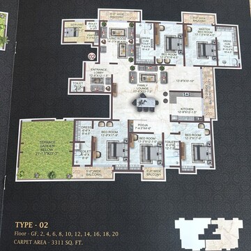 Master Plan in 5 BHK Apartment at Chinmay Urbanac Sky Mansion, Sushant Golf City – for Sale