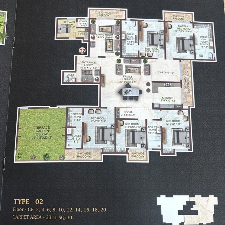 Master Plan, chinmay-urbanac-sky-mansion 5 Bedroom 3326 Sq.Ft. Apartment In Sushant Golf City Lucknow 9779086