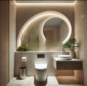 Bathroom in 3 BHK Apartment at Gomti Nagar – for Rent