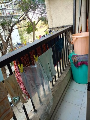 Balcony in 1 BHK Apartment at Goel Ganga Aashiyana, Thergaon – for Rent