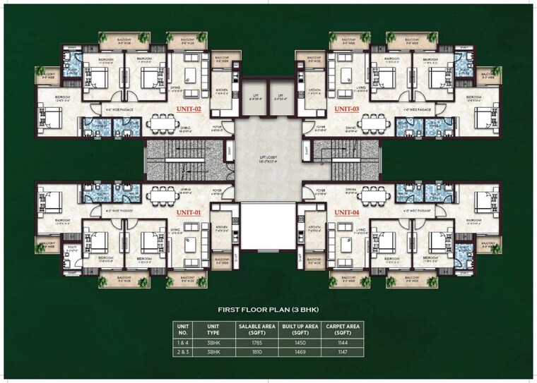 undefined, omaxe-city 2 Bedroom 1440 Sq.Ft. Apartment In Omaxe City Lucknow 9780925