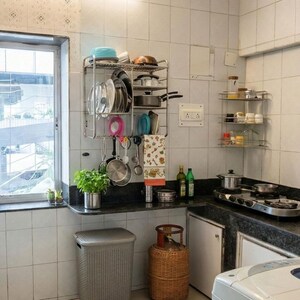 Kitchen in 3 BHK Apartment at Gold Crest CHS, Shree Ram Nagar – for Sale