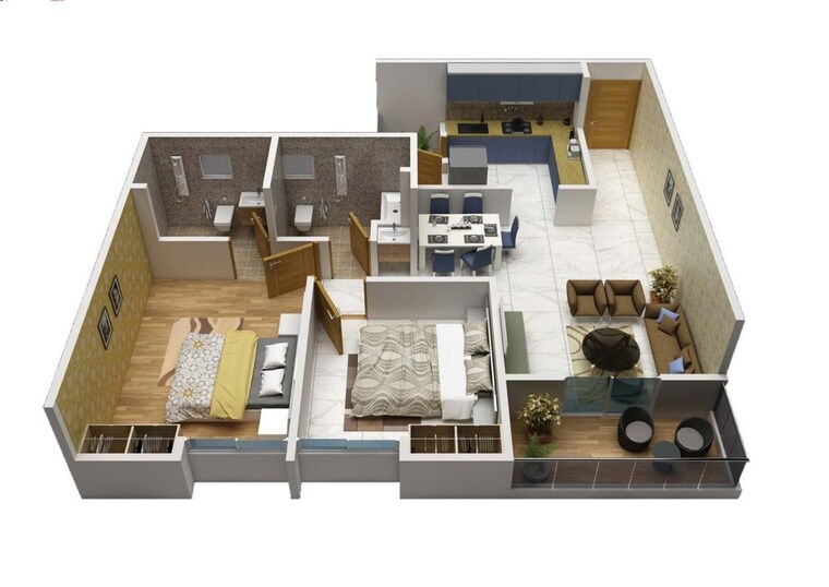 Floor Plan, nibm road 4 Bedroom 1842 Sq.Ft. Apartment In Nibm Road Pune 9781436