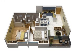 Floor Plan in 3 BHK Apartment at Ram India Foresta, Kondhwa – for Sale