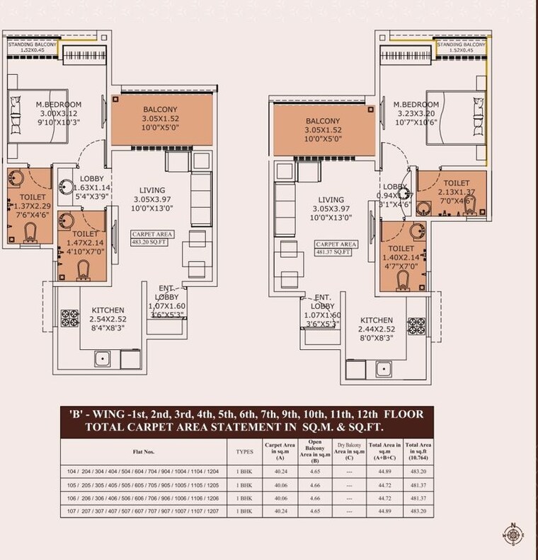 Floor Plan, ambegaon budruk 1 Bedroom 483 Sq.Ft. Apartment In Ambegaon Budruk Pune 9783774