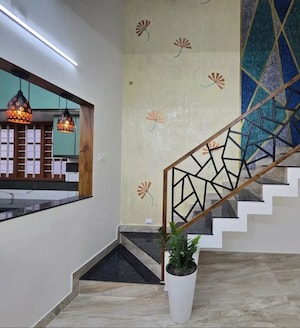 Staircase in 3 BHK Villa at Kanjikode – for Sale