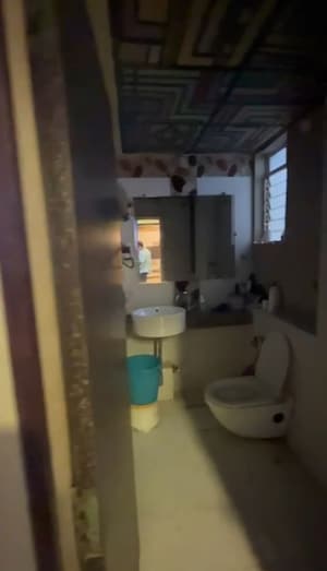 Bathroom in 3 BHK Apartment at Swaraj Queensbay, Kopar Khairane – for Rent