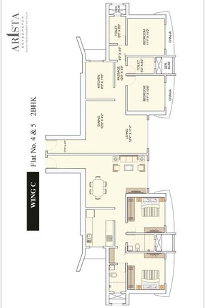 Floor Plan in 2 BHK Apartment at Sahajanand Arista, Goregaon West – for Sale