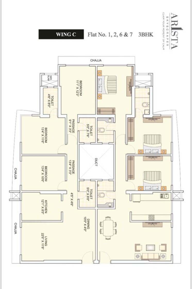 Floor Plan, sahajanand-arista 2 Bedroom 820 Sq.Ft. Apartment In Goregaon West Mumbai 8759497