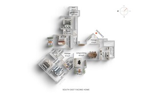 Floor Plan in 3 BHK Apartment at Lake Front Solitaire, Powai – for Sale