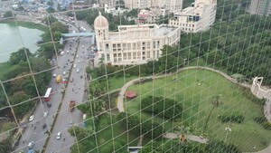 Balcony in 4 BHK Apartment at Lake Front Solitaire, Powai – for Rent