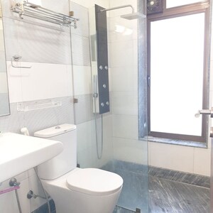 Bathroom in 4 BHK Apartment at Lake Front Solitaire, Powai – for Rent