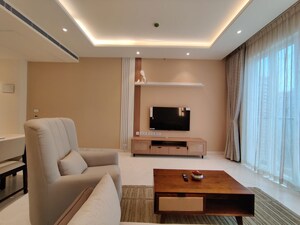 Living Room in 1 BHK Apartment at Bhartiya City Leela Residences, Thanisandra Main Road – for Rent