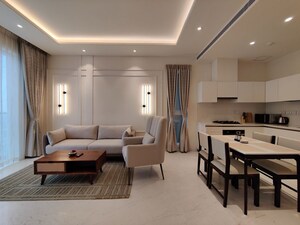 Living Room in 1 BHK Apartment at Bhartiya City Leela Residences, Thanisandra Main Road – for Rent