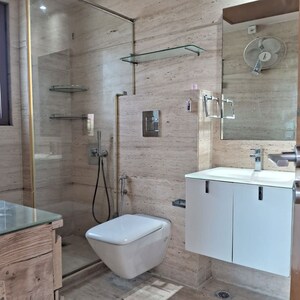Bathroom in 4 BHK Builder Floor at Panchsheel Park – for Rent