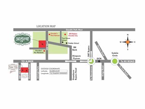 Floor Plan in 3 BHK Apartment at Chordias Atulya, Ajmer Road – for Sale