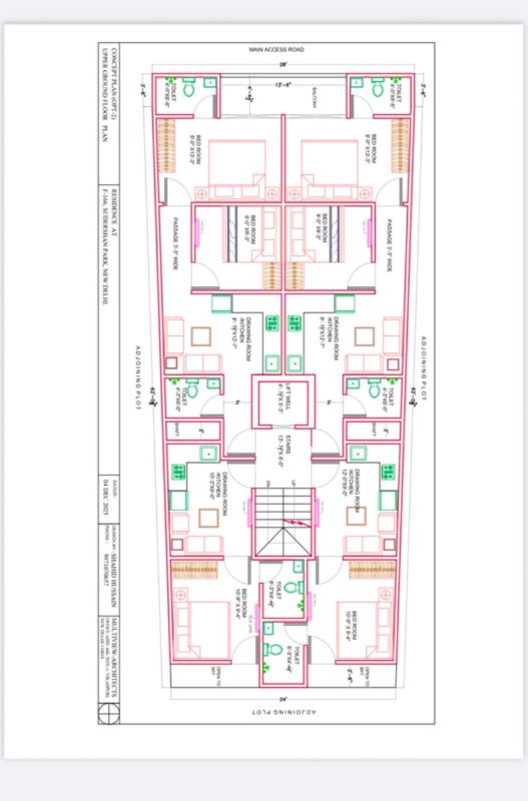 Floor Plan, sudarshan park 2 Bedroom 60 Sq.Yd. Builder Floor In Sudarshan Park Delhi 9791458
