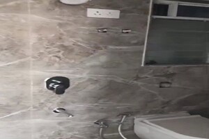 Bathroom in 1 BHK Apartment at Shraddha Pleasant, Vikhroli East – for Rent
