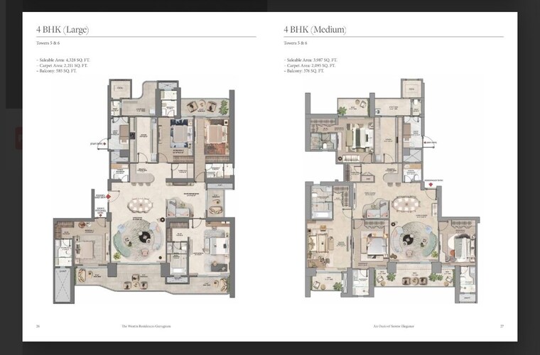 Floor Plan, whiteland-urban-resort 4 Bedroom 3987 Sq.Ft. Apartment In Sector 103 Gurgaon 9793094