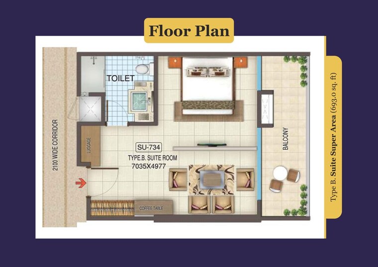 Floor Plan, sikka-kaamya-greens 2 Bedroom 890 Sq.Ft. Apartment In Sector 10 Greater Noida Greater Noida 9793136