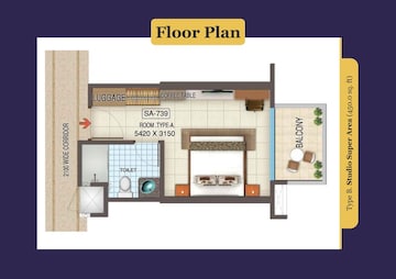 Floor Plan in 2 BHK Apartment at Sikka Kaamya Greens, Sector 10 Greater Noida – for Sale