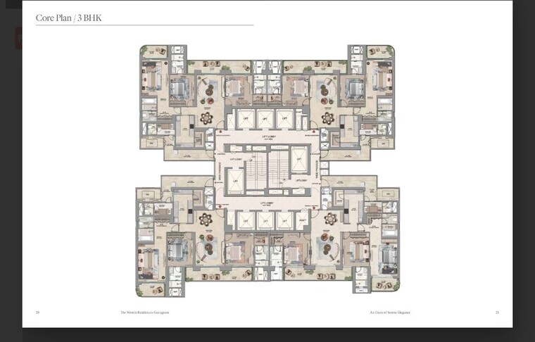 Floor Plan, whiteland-urban-resort 3 Bedroom 2939 Sq.Ft. Apartment In Sector 103 Gurgaon 9793227