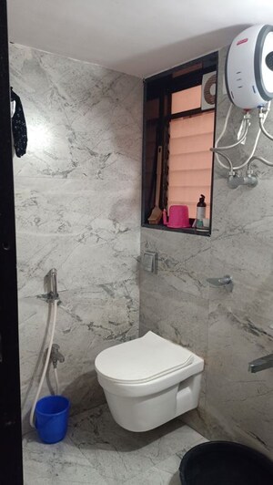 Bathroom in 1 BHK Apartment at Vimal Nagar CHS, Kandivali West – for Rent