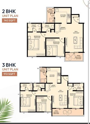 Floor Plan in 2 BHK Apartment at Yashodha Skyrise, Wagholi – for Sale