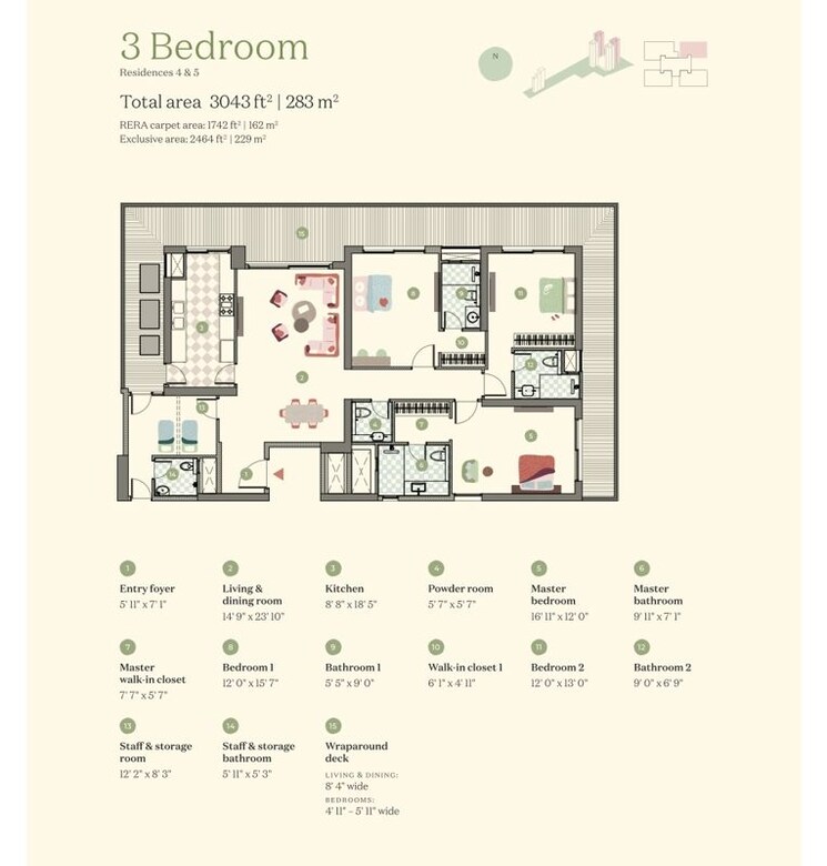 Floor Plan, max-estate-360 3 Bedroom 2693 Sq.Ft. Apartment In Sector 36a Gurgaon 9795874