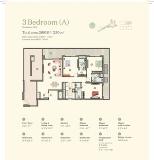 Floor Plan in 3 BHK Apartment at Max Estate 360, Sector 36a – for Sale