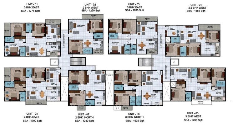 Floor Plan, varshith-vistas 3 Bedroom 1550 Sq.Ft. Apartment In Sarjapur Bangalore 9796908