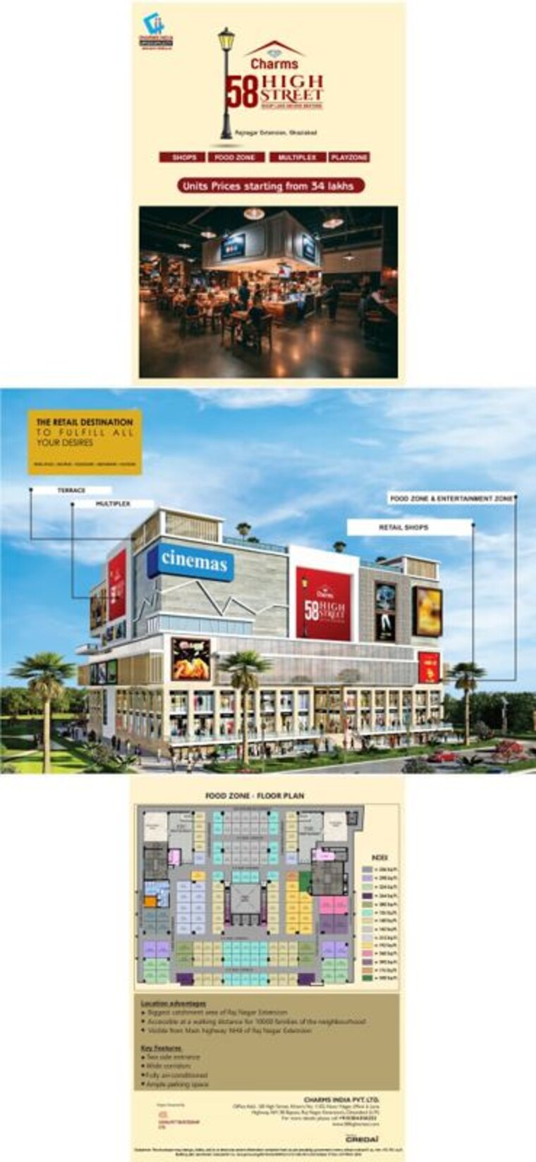 Exterior View, charms-58-high-street Commercial Shop 192 Sq.Ft. In Raj Nagar Extension Ghaziabad 9797716