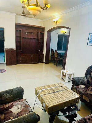 Living Room in 3 BHK Apartment at Aundh – for Rent