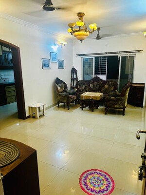 Living Room in 3 BHK Apartment at Aundh – for Rent