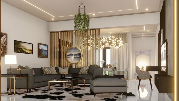 Living Room, cunningham-hallmark 4 Bedroom 4200 Sq.Ft. Apartment In Vasanth Nagar Bangalore 8180606