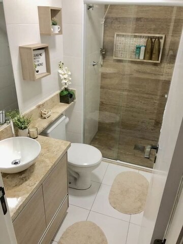 Bathroom in 3 BHK Apartment at Adani Ten BKC, Bandra East – for Rent