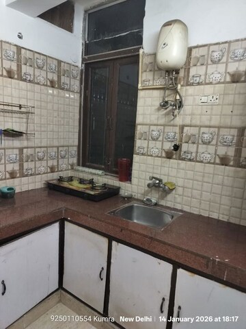 Kitchen in 1 BHK Builder Floor at Kailash Colony – for Rent