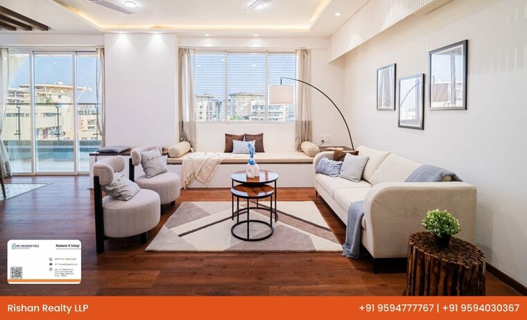 Living Room, nahar-barberry-bryony 3 Bedroom 2550 Sq.Ft. Apartment In Chandivali Mumbai 9801526