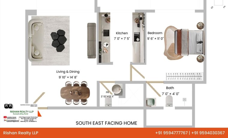 Floor Plan, lnt-veridian 1 Bedroom 382 Sq.Ft. Apartment In Powai Mumbai 9801540