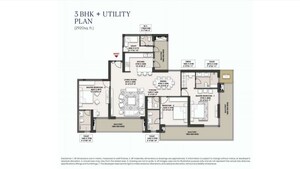 Floor Plan in 3 BHK Apartment at Landmark Skyvue, Sector 103 – for Sale