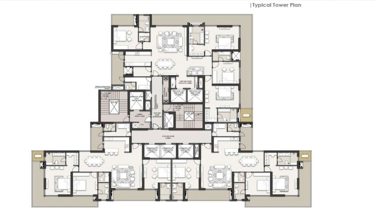 Floor Plan, landmark-skyvue 3 Bedroom 2920 Sq.Ft. Apartment In Sector 103 Gurgaon 9801745
