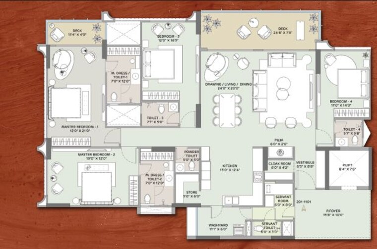 Floor Plan, jagatpur 4 Bedroom 2172 Sq.Ft. Apartment In Jagatpur Ahmedabad 9790078