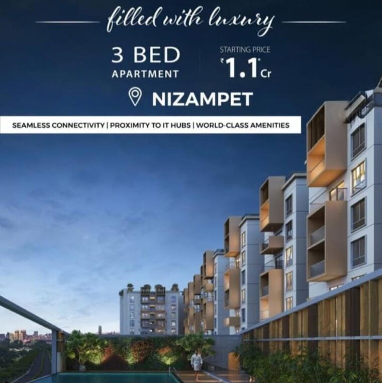 Exterior View, nizampet 3 Bedroom 1366 Sq.Ft. Apartment In Nizampet Hyderabad 9802697