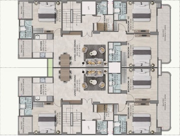 Floor Plan in 3.5 BHK Apartment at Ganga Kashi Residences, Sector 89 – for Sale