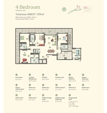 Floor Plan in 3 BHK Apartment at Max Estate 361, Sector 36a – for Sale