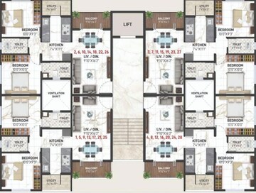 Floor Plan in 2 BHK Apartment at Someshwar Colony – for Sale